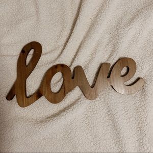 hanging wooden love sign